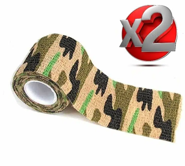 2 Adet Kamuflaj Bant 5cm x4,5Mt Su Geçirmez Elastik Bandaj-No:6