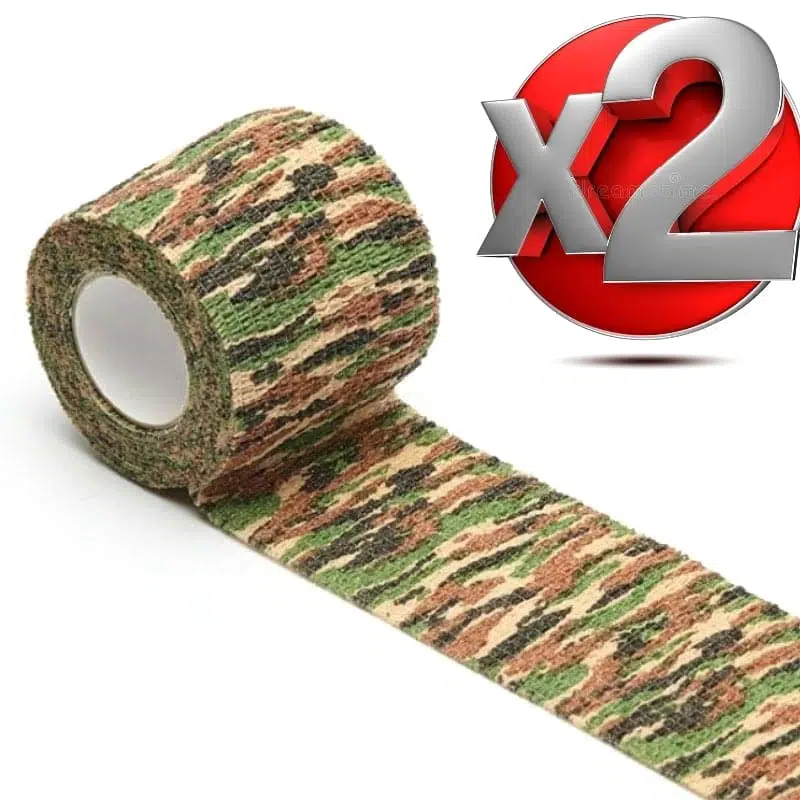 2 Adet Kamuflaj Bant 5cmx4,5Mt Su Geçirmez Elastik Bandaj-No:2