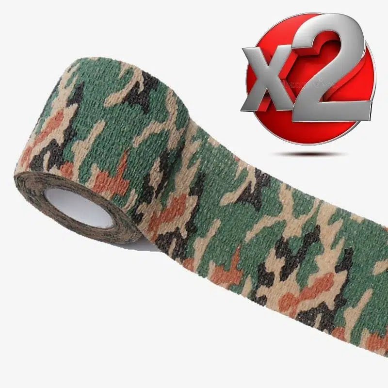 2 Adet Kamuflaj Bant 5cmx4,5Mt Su Geçirmez Elastik Bandaj-No:7