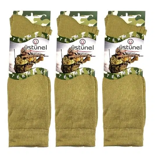 Askeri Kışlık Termal Çorap Nano Yeşil (3 Çift)