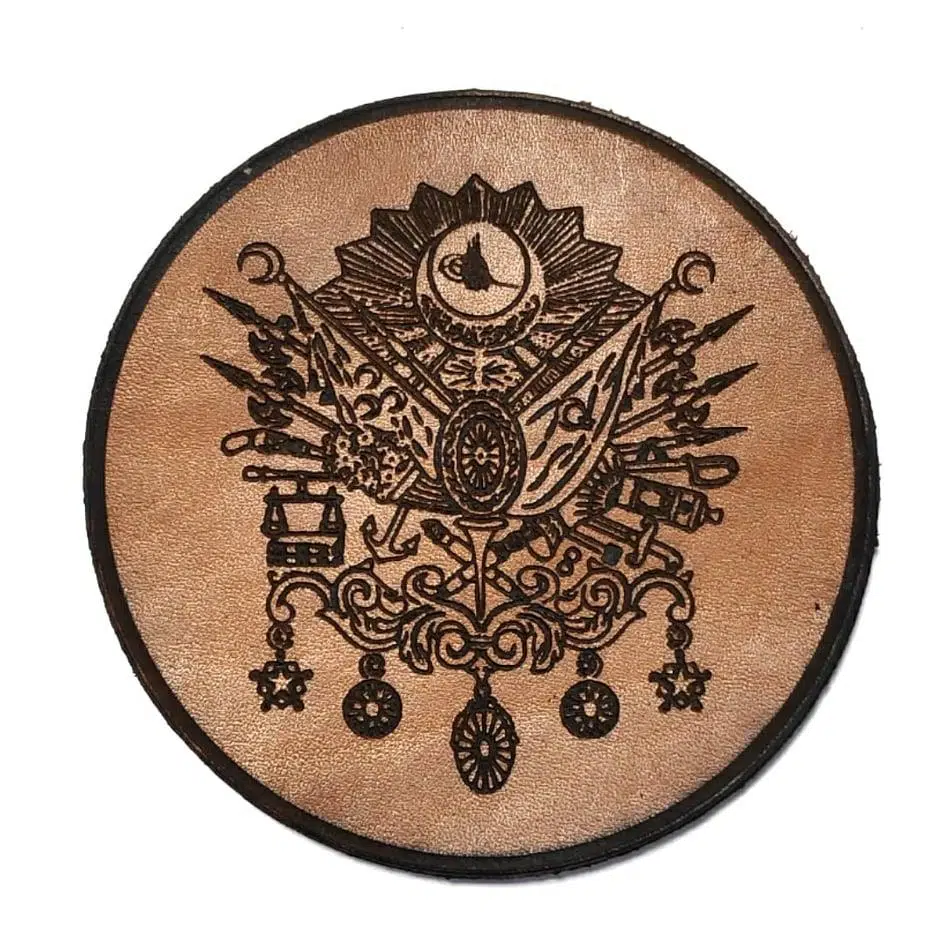 OSMANLI Devlet Arması Deri PEÇ - Arma - Askeri Patch