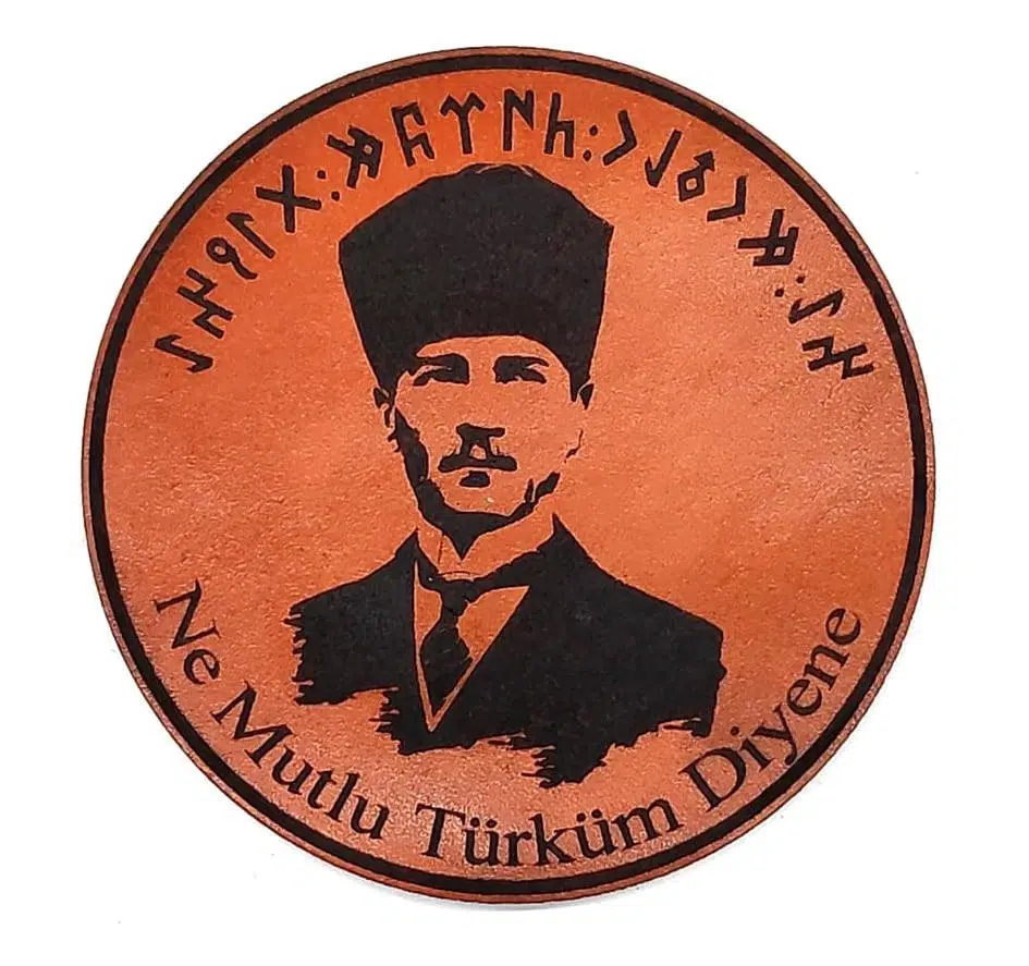 ATATÜRK Deri PEÇ Ne Mutlu Türküm Diyene- Arma - Askeri Patch