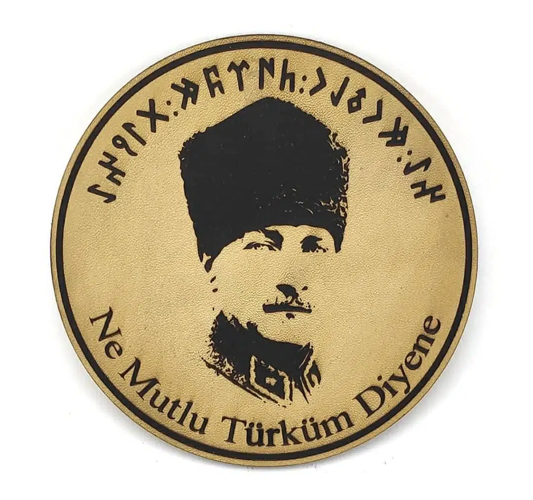 ATATÜRK Deri PEÇ Ne Mutlu Türküm Diyene- Arma - Askeri Patch