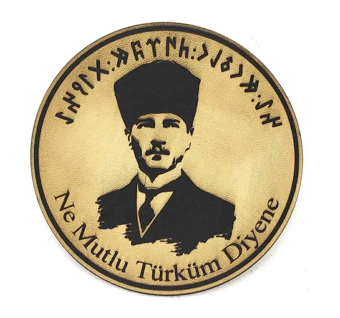 ATATÜRK Deri PEÇ Ne Mutlu Türküm Diyene- Arma - Askeri Patch