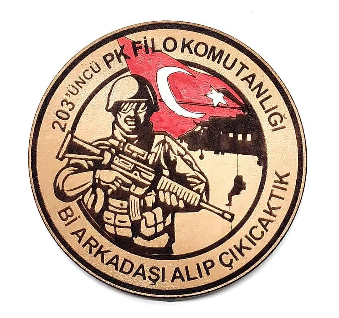 203 FİLO Bİ ARKADAŞI ALIP ÇIKICAKTIK Deri PEÇ - Arma - Askeri Patch