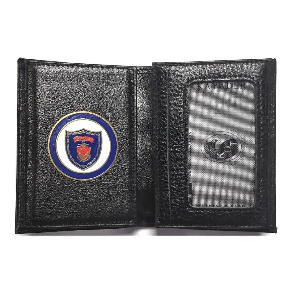Deniz Kuvvetleri Logolu Hakiki Deri Cüzdan