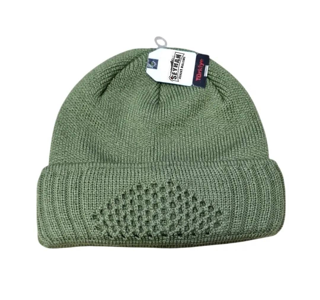 Haki Örme Bere / Kar Maskesi -Askeri Bere