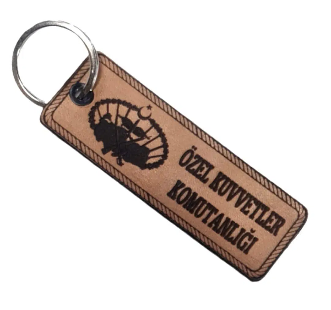 Özel Kuvvetler Komutanlığı Deri Anahtarlık - Arma - Leather Key Holder