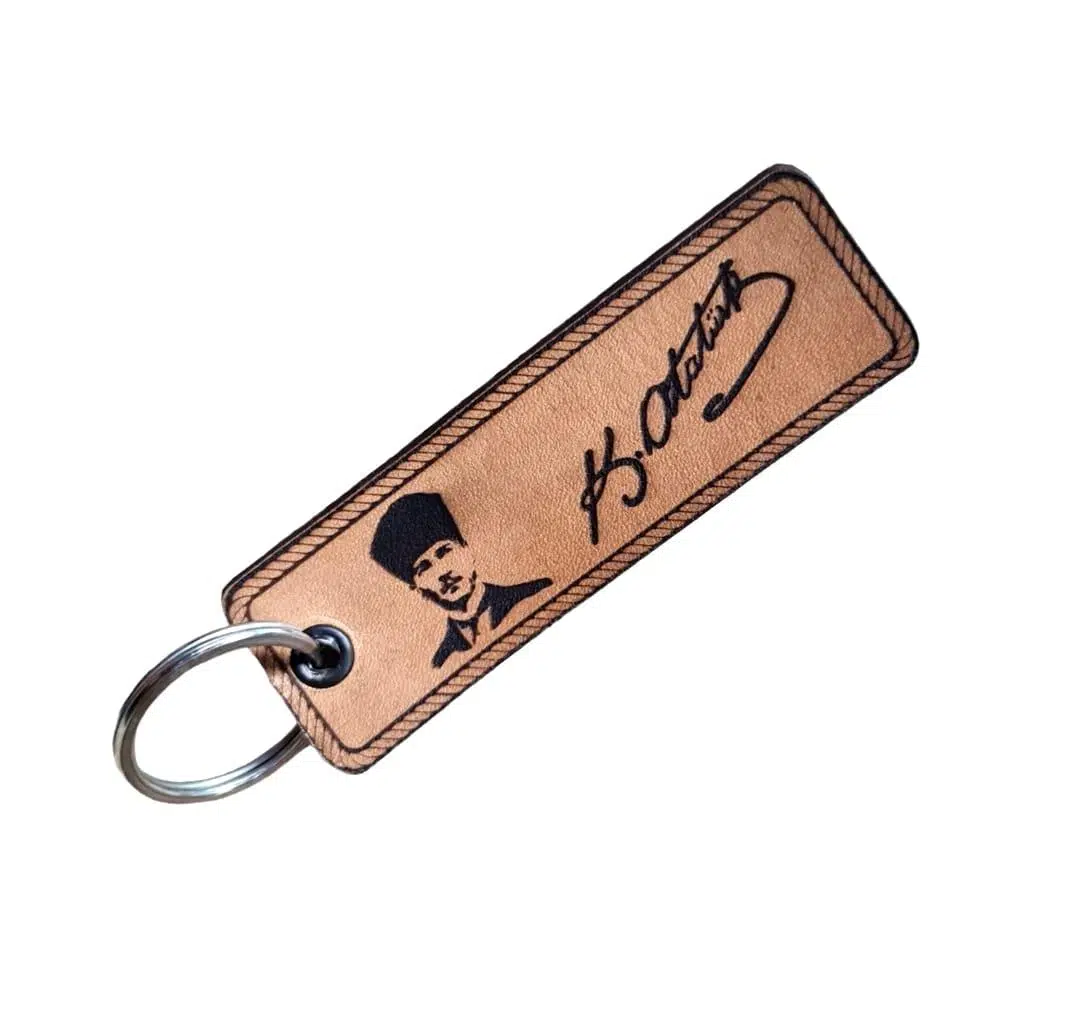ATATÜRK Deri Anahtarlık - Arma - Leather Key Holder