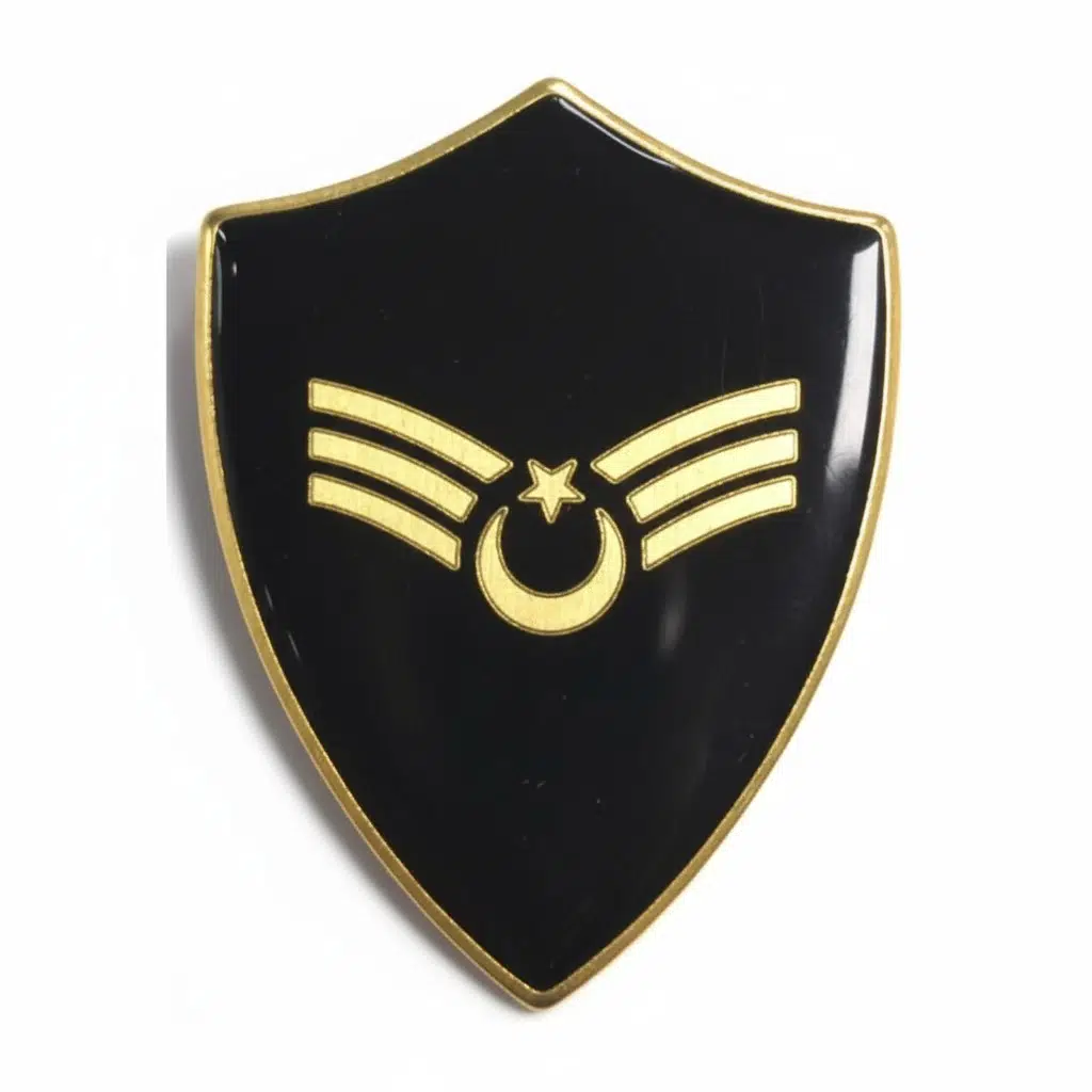 Minyatür Rütbe Astsubay Sağlık Sınıfı - Astsubay Kıdemliçavuş (Siyah Zemin JANDARMA)