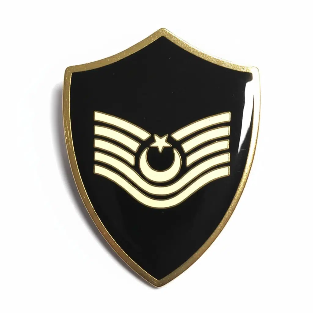 Minyatür Rütbe Astsubay Sağlık Sınıfı - Astsubay Kıdemli Üsçavuş (Siyah Zemin JANDARMA)