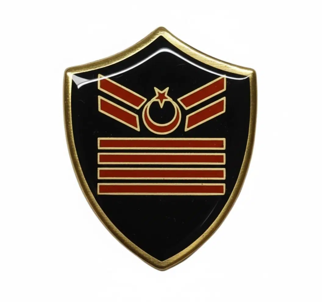 Minyatür Rütbe Sağlık Sınıfı - Uzman Çavuş 4 Kademe Rütbe (Siyah Zemin JANDARMA)