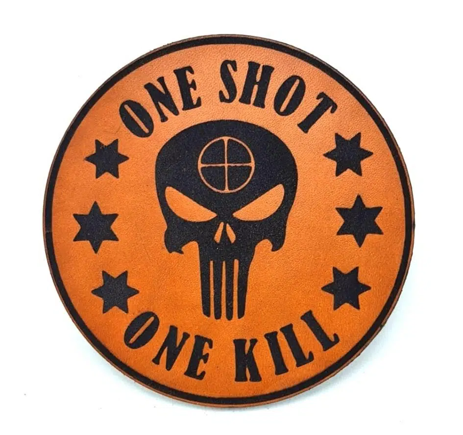 ONE SHOT ONE KILL KESKİN NİŞANCI Deri PEÇ - Arma - Askeri Patch