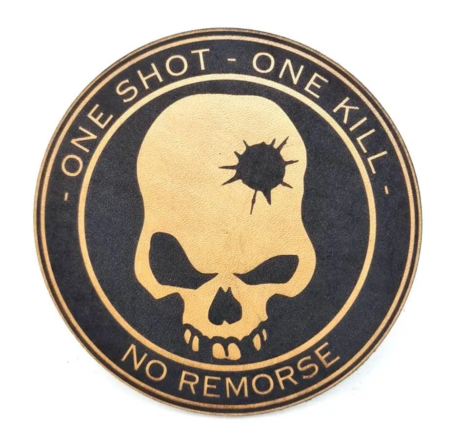 ONE SHOT ONE KILL KESKİN NİŞANCI Deri PEÇ - Arma - Askeri Patch
