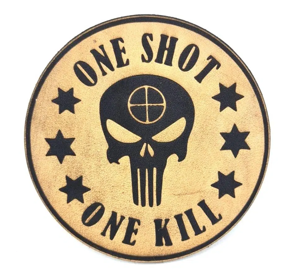 ONE SHOT ONE KILL KESKİN NİŞANCI Deri PEÇ - Arma - Askeri Patch