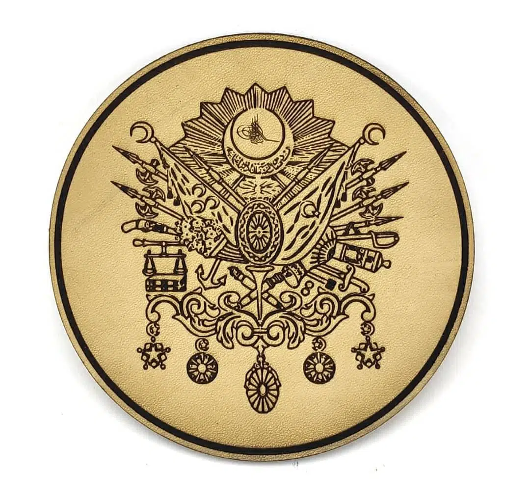 OSMANLI Devlet Arması Deri PEÇ - Arma - Askeri Patch