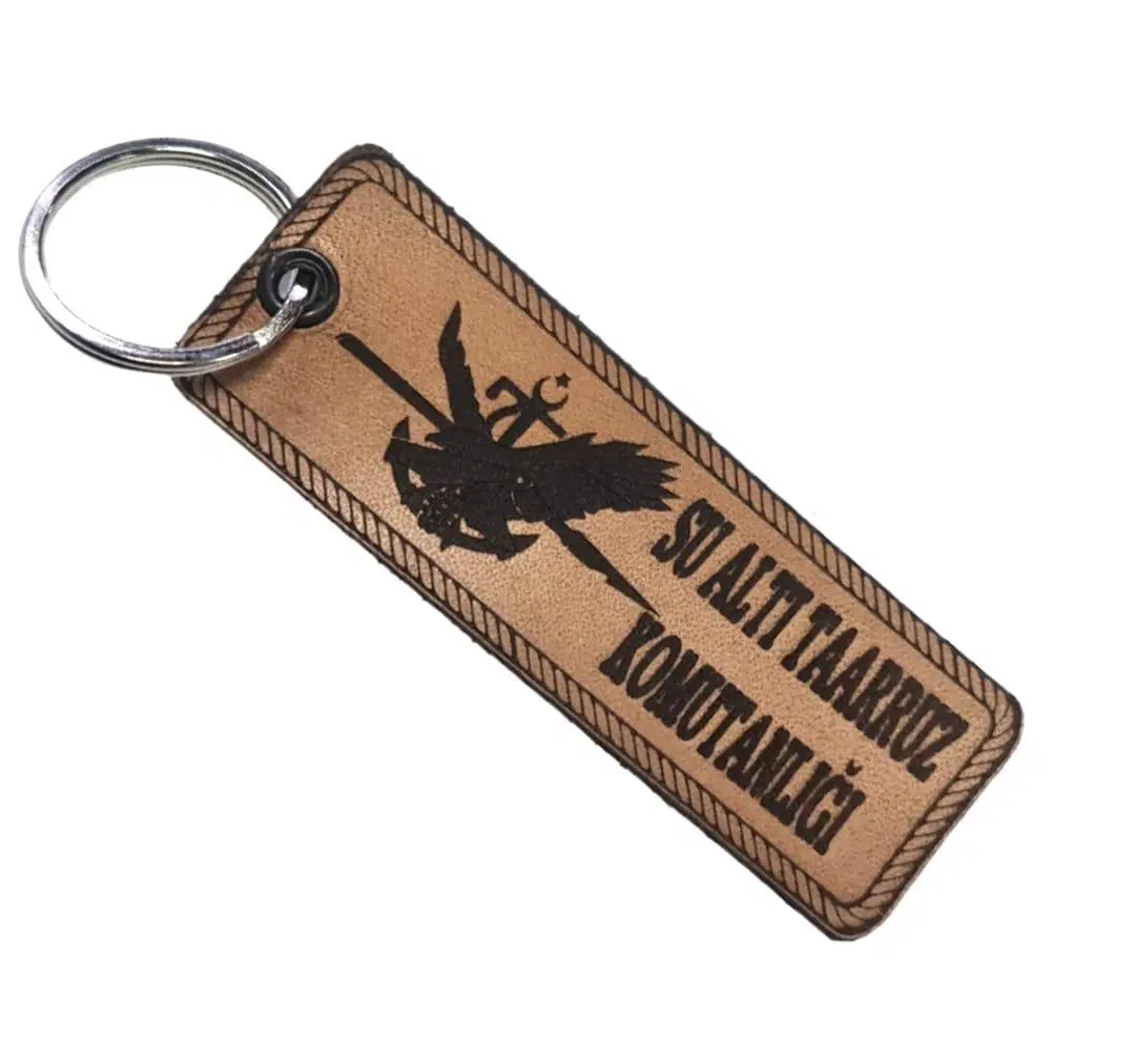 SAT Sualtı Taarruz Komutanlığı Deri Anahtarlık - Arma - Leather Key Holder