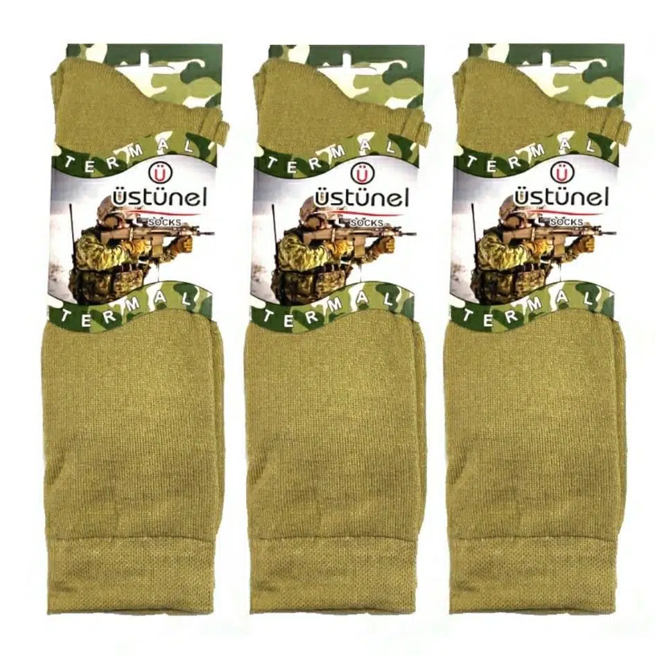 Seyhan Askeri Kışlık Termal Çorap Nano Yeşil (3 Çift)