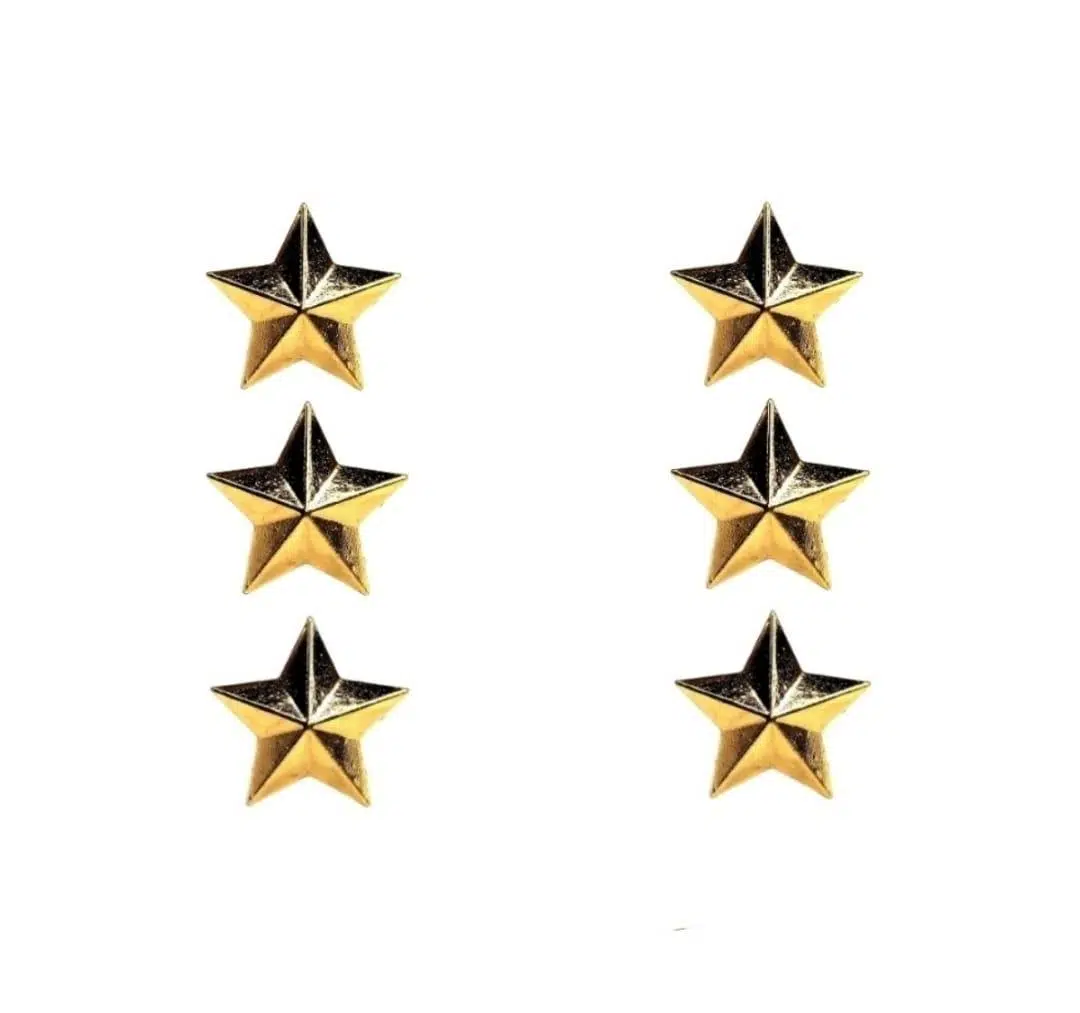 Seyhan Subay Harici Üniforma Apolet Yüzbaşı 6 Adet Yıldız (Metal Rütbe)