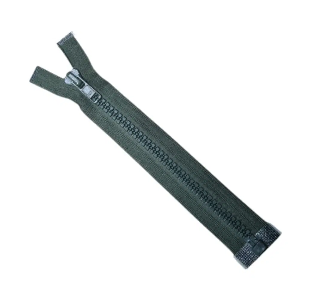 Haki Renk Fermuar - Kalın Diş - 10 No Makina - Hücum Yeleği Fermuarı - 3 Adet