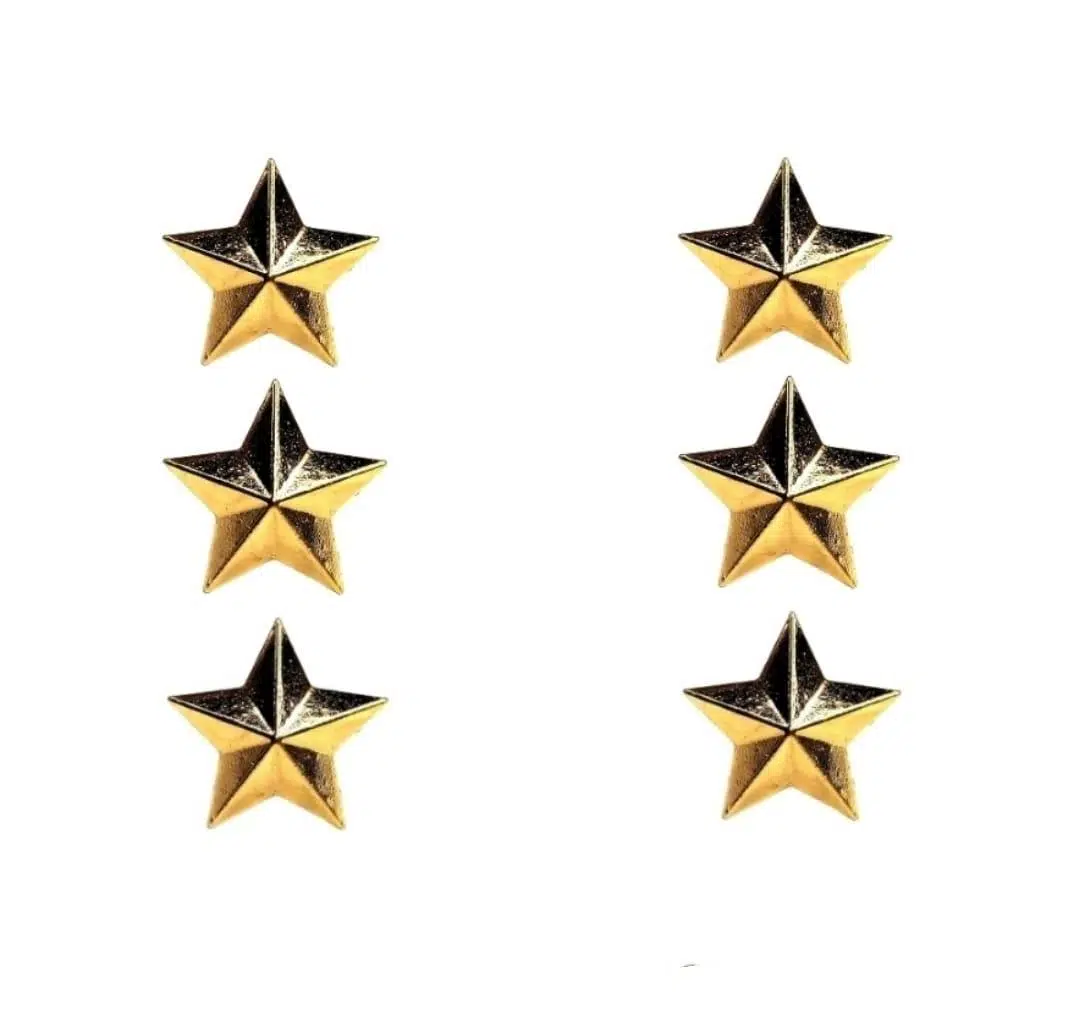Yüzbaşı Harici Üniforma Metal Rütbe ( 6'lı Yıldız Takım)